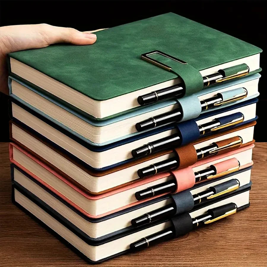 Vintage A5 leather notebook with personalized soft cover - perfect for business meetings and college life note book
